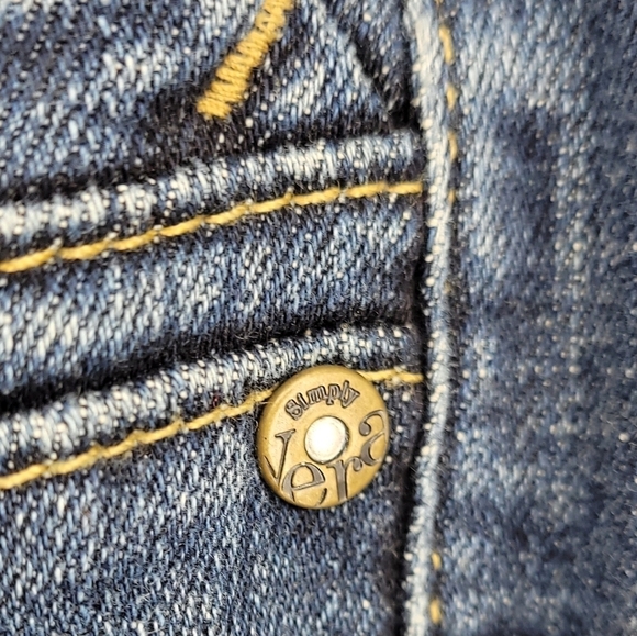 Simply Vera Vera Wang Women's Mid-Rise Straight Leg Blue Denim Jeans Size 8 - Picture 10 of 12